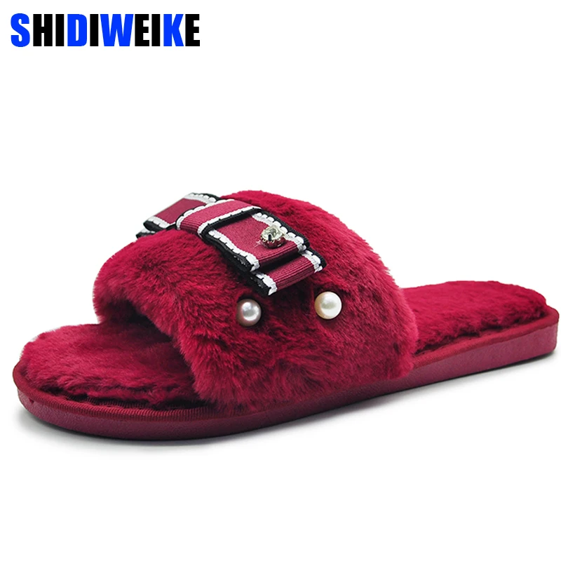 Brand Fur Flip Flops Sweet Lace Bow Fur Slides Women Designer Winter Warm And Cozy Home Slippers With Flower N168
Brand Fur Flip Flops Sweet Lace Bow Fur Slides Women Designer Winter Warm And Cozy Home Slippers With Flower N168