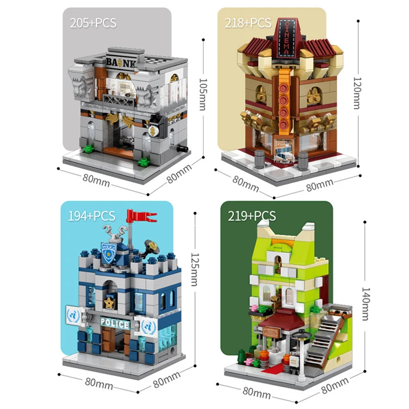 4 sets city street led light Bank Cinema Restaurant Police Station legoingly Street Building Block Brick Toys For Children Gift
4 sets city street led light Bank Cinema Restaurant Police Station legoingly Street Building Block Brick Toys For Children Gift