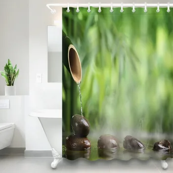 LB 72'' Asian Zen Water Black Stones Shower Curtain Green Bamboo Leaf Polyester Fabric Bathroom Curtains for Bathtub Home Decor
LB 72'' Asian Zen Water Black Stones Shower Curtain Green Bamboo Leaf Polyester Fabric Bathroom Curtains for Bathtub Home Decor