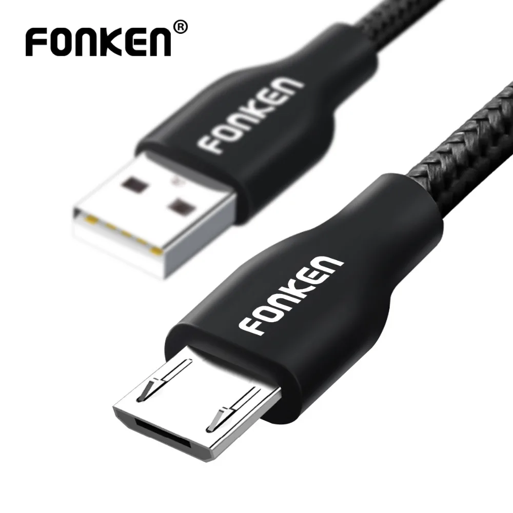 FONKEN Micro USB Cable Quick Charger Phone Cable Max 2.4A Charging Cord Nylon braided Wire Android Mobile Phone Data Cables
FONKEN Micro USB Cable Quick Charger Phone Cable Max 2.4A Charging Cord Nylon braided Wire Android Mobile Phone Data Cables