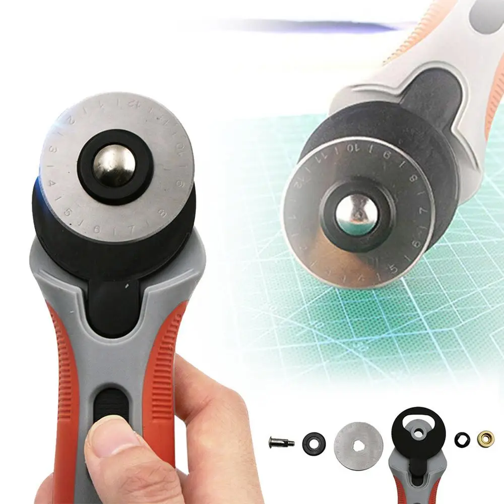 45mm Cutting Roller Manual High Hardness Sharp Cutting Sewing Cutting Tool DIY Cloth tailor cutting knives patchwork ruler @16
45mm Cutting Roller Manual High Hardness Sharp Cutting Sewing Cutting Tool DIY Cloth tailor cutting knives patchwork ruler @16