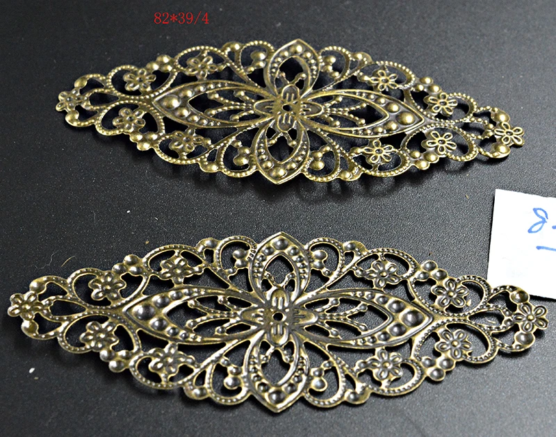 FLTMRH 2pcs 82*39mm Gold/Bronze/Rhodium Plated Filigree Flower Wraps Connectors Charm Pendant For Necklace Jewelry Making F
FLTMRH 2pcs 82*39mm Gold/Bronze/Rhodium Plated Filigree Flower Wraps Connectors Charm Pendant For Necklace Jewelry Making F