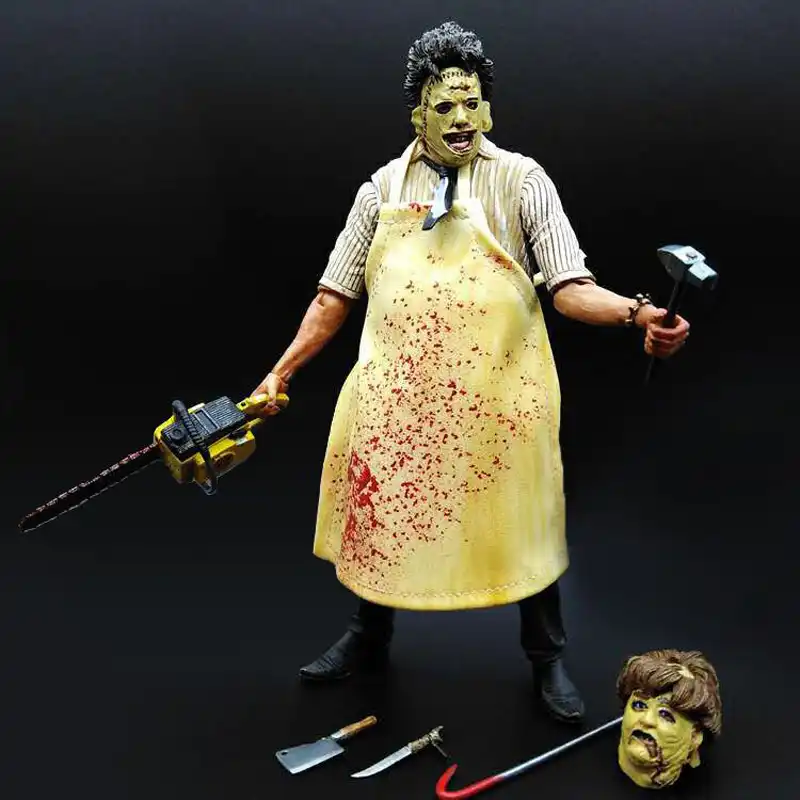 18 センチ 40th 周年 Ultimate Leatherface クラシック恐怖映画テキサスチェーンソー大虐殺アクションフィギュア 3d 箱入り アクションフィギュア フィギュアアクションフィギュアえ Gooum