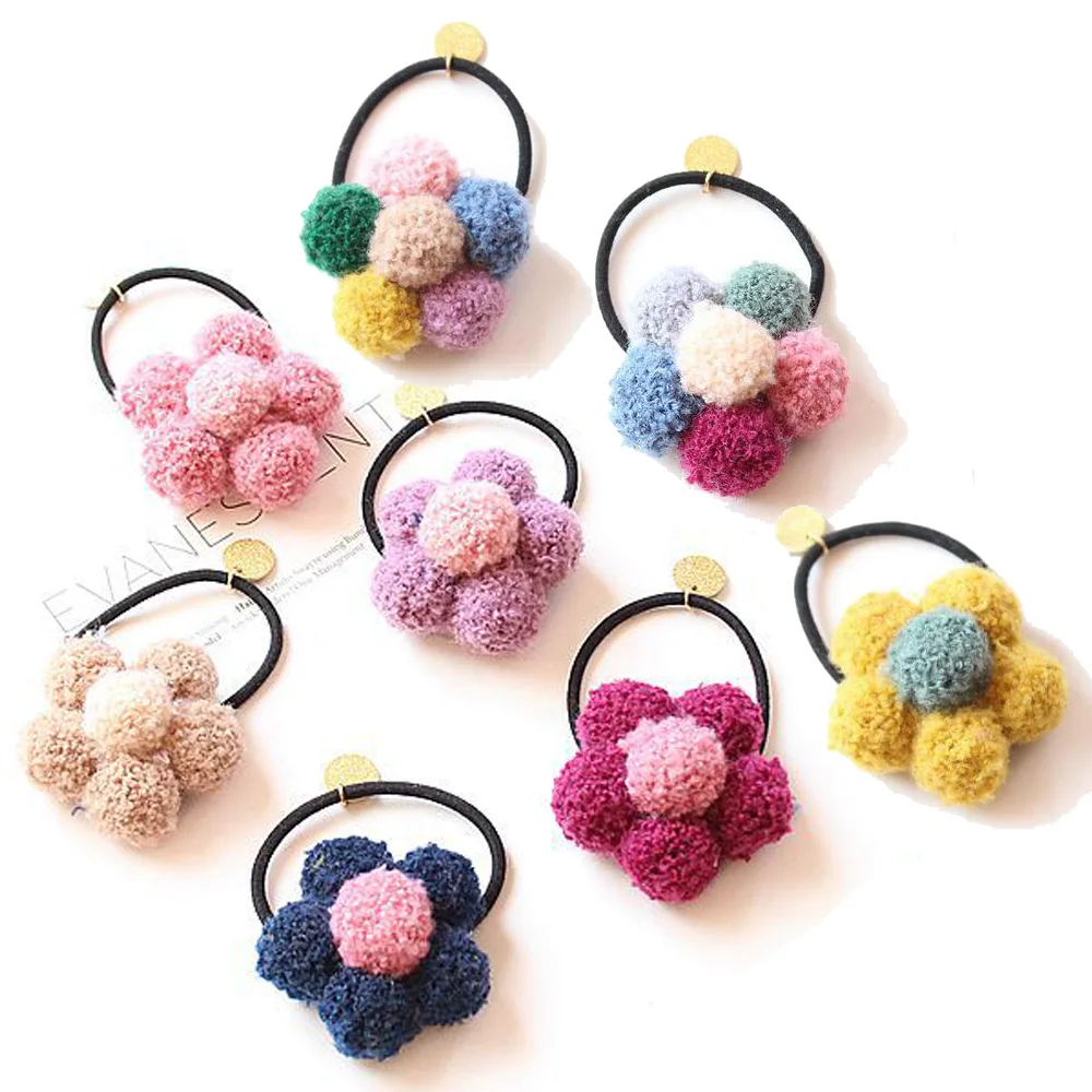 Girls Cute Colorful Teddy Ball Pom Pom Flower Hair Tie Bands Ball Pompom Hair Holder Elastic Hair Bands For Kids HT095
Girls Cute Colorful Teddy Ball Pom Pom Flower Hair Tie Bands Ball Pompom Hair Holder Elastic Hair Bands For Kids HT095