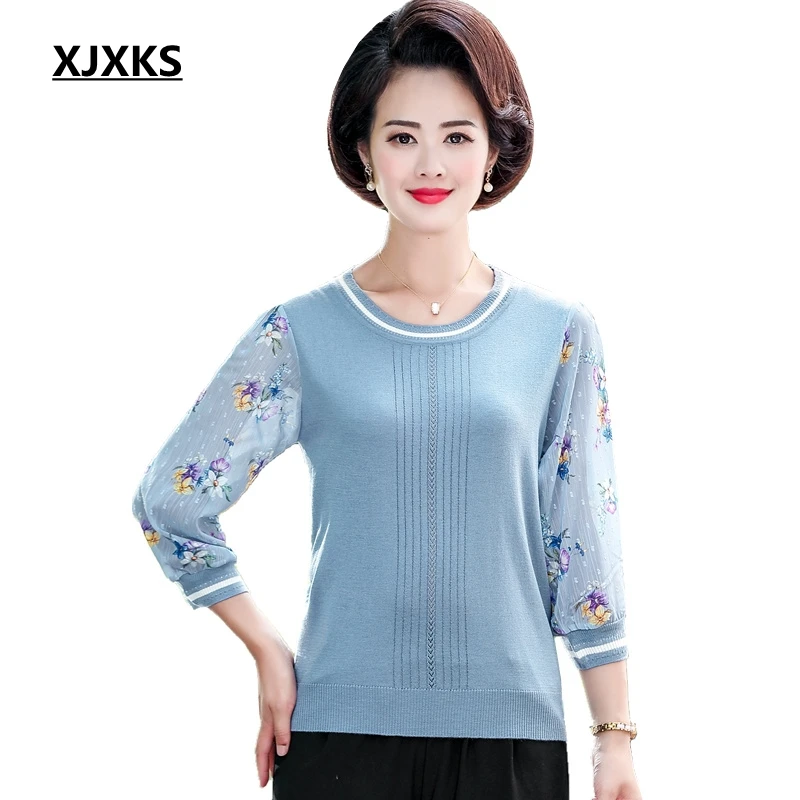 XJXKS 2019 Women Shirt Spring And Autumn Boutique Pullover Women Knitted Chiffon Sleeve Loose Plus Size Sweater
XJXKS 2019 Women Shirt Spring And Autumn Boutique Pullover Women Knitted Chiffon Sleeve Loose Plus Size Sweater