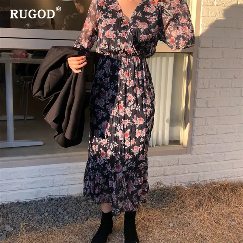 RUGOD new clothing floral dress Summer blouse women V-neck Korea style boho dress casual vintage dress
RUGOD new clothing floral dress Summer blouse women V-neck Korea style boho dress casual vintage dress