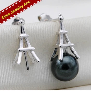 S925 Sterling Silver Eiffel Tower Design Pearl Earrings Accessory Women DIY Eiffel Earrings Settings 3Pairs/Lot
S925 Sterling Silver Eiffel Tower Design Pearl Earrings Accessory Women DIY Eiffel Earrings Settings 3Pairs/Lot