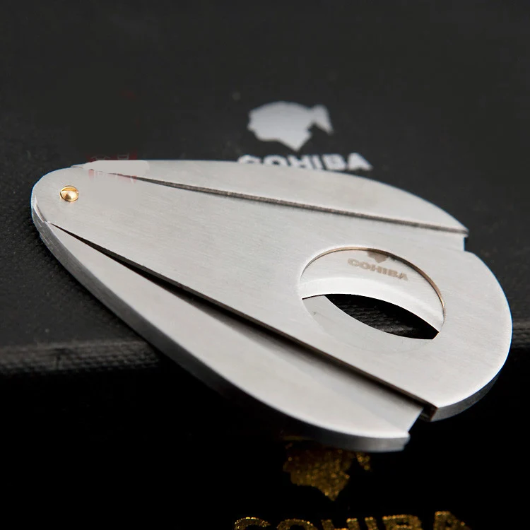 COHIBA Double Blades Sharp Cigar Cutter Stainless Steel Pocket Gadgets Zigarre Cigarette Knife Cuban Smoking Guillotine 842
COHIBA Double Blades Sharp Cigar Cutter Stainless Steel Pocket Gadgets Zigarre Cigarette Knife Cuban Smoking Guillotine 842