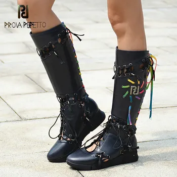 Prova Perfetto 2018 Original Women Shoes Hollow Out Cross-tied Woman Long Boots Real Leather Mid Heels Boots Female Knight Boots
Prova Perfetto 2018 Original Women Shoes Hollow Out Cross-tied Woman Long Boots Real Leather Mid Heels Boots Female Knight Boots