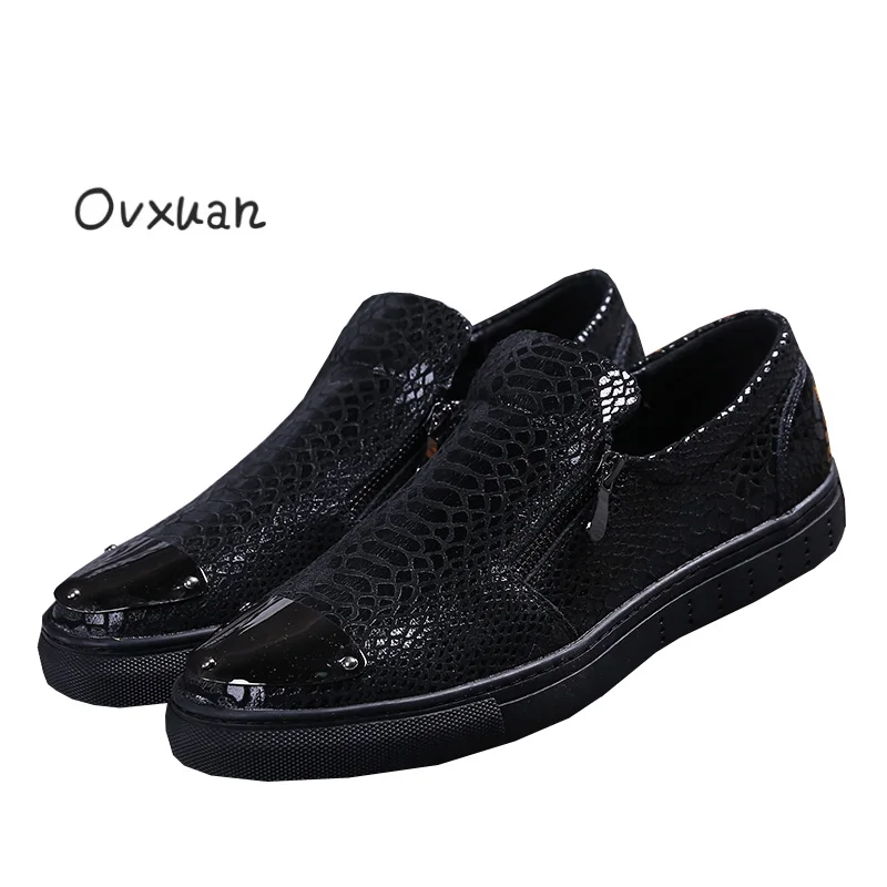 Ovxuan Snake Pattern Leather Men Loafers Fashion Party & Banquet Men Dress Shoes Metal Sheet Toe Zipper Male Flats Casual Shoes
Ovxuan Snake Pattern Leather Men Loafers Fashion Party & Banquet Men Dress Shoes Metal Sheet Toe Zipper Male Flats Casual Shoes