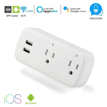 Smart Socket Plug WiFi Wireless Remote Socket Adapter Power on And Off with Phone Timer Voice Control Double USB Power Socket
Smart Socket Plug WiFi Wireless Remote Socket Adapter Power on And Off with Phone Timer Voice Control Double USB Power Socket