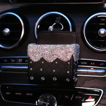 Diamond Crystal Car Organizer Box Bag Air Outlet Dashboard Hanging Leather Universal Car Mobile Phone Holder Auto Accessories
Diamond Crystal Car Organizer Box Bag Air Outlet Dashboard Hanging Leather Universal Car Mobile Phone Holder Auto Accessories