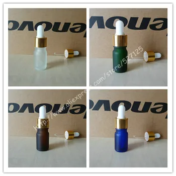 5ml frosted clear/green/brown/blue glass bottle with shiny gold ring black/white rubber dropper cap,essential oil bottle. 
5ml frosted clear/green/brown/blue glass bottle with shiny gold ring black/white rubber dropper cap,essential oil bottle.