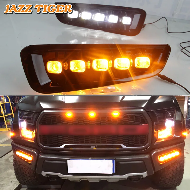 JAZZ TIGER 2PCS Turn Yellow Signal Function 12V Car DRL Lamp LED Daytime Running Light For Ford F-150 F150 2016 2017 2018
JAZZ TIGER 2PCS Turn Yellow Signal Function 12V Car DRL Lamp LED Daytime Running Light For Ford F-150 F150 2016 2017 2018