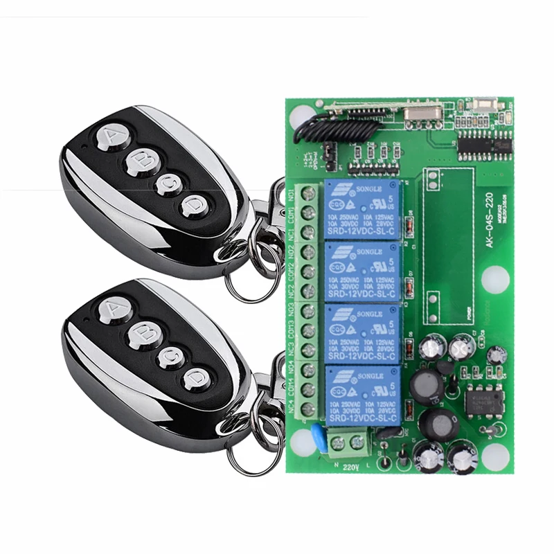 315/433MHZ AC220V 4ch RF Wireless remote control Learning code remote control switches 220V remote switch
315/433MHZ AC220V 4ch RF Wireless remote control Learning code remote control switches 220V remote switch
