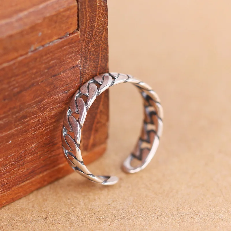 100% Authentic 925 Sterling Silver Oepn Rings For Women Retro Style Simple Personality Chain Open Elegant Jewelry Ring
100% Authentic 925 Sterling Silver Oepn Rings For Women Retro Style Simple Personality Chain Open Elegant Jewelry Ring