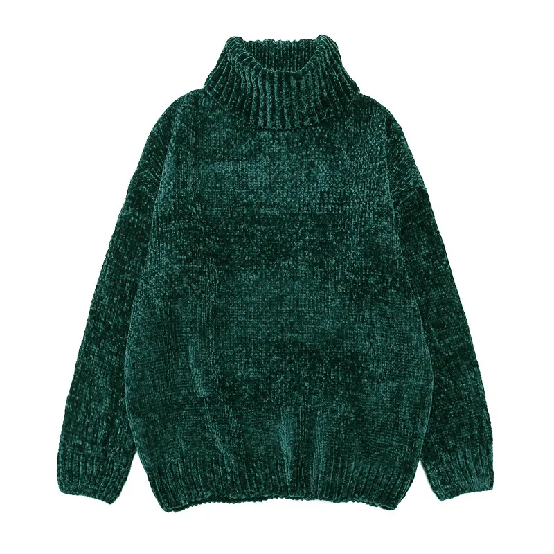 Hot Thick Warm Turtleneck Oversized Chenille Sweaters Long Sleeve Winter Autumn Basic Loose Pullovers Ladies Causal Tops