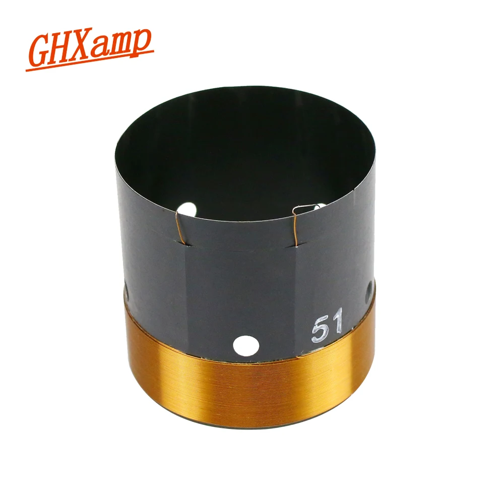 

1PC GHXAMP 51mm Bass Voice Coil Woofer 8ohm Pure Copper Wire With Two Layers Black Aluminum Skeleton Stage High Power 200-280W