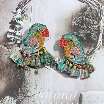 JUST FEEL Boho Shiny Glass Crystal Birds Tassel Drop Earrings Jewelry Earrings For Women Luxury Wedding Statement Jewelry Party
JUST FEEL Boho Shiny Glass Crystal Birds Tassel Drop Earrings Jewelry Earrings For Women Luxury Wedding Statement Jewelry Party