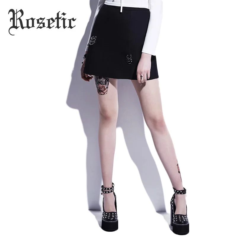 Rosetic Gothic Bodycon Skirt Women Autumn Black Fashion A-Line 3D Buckle High-Street Sexy Mini Club Young Casual Goth Mini Skirt
Rosetic Gothic Bodycon Skirt Women Autumn Black Fashion A-Line 3D Buckle High-Street Sexy Mini Club Young Casual Goth Mini Skirt