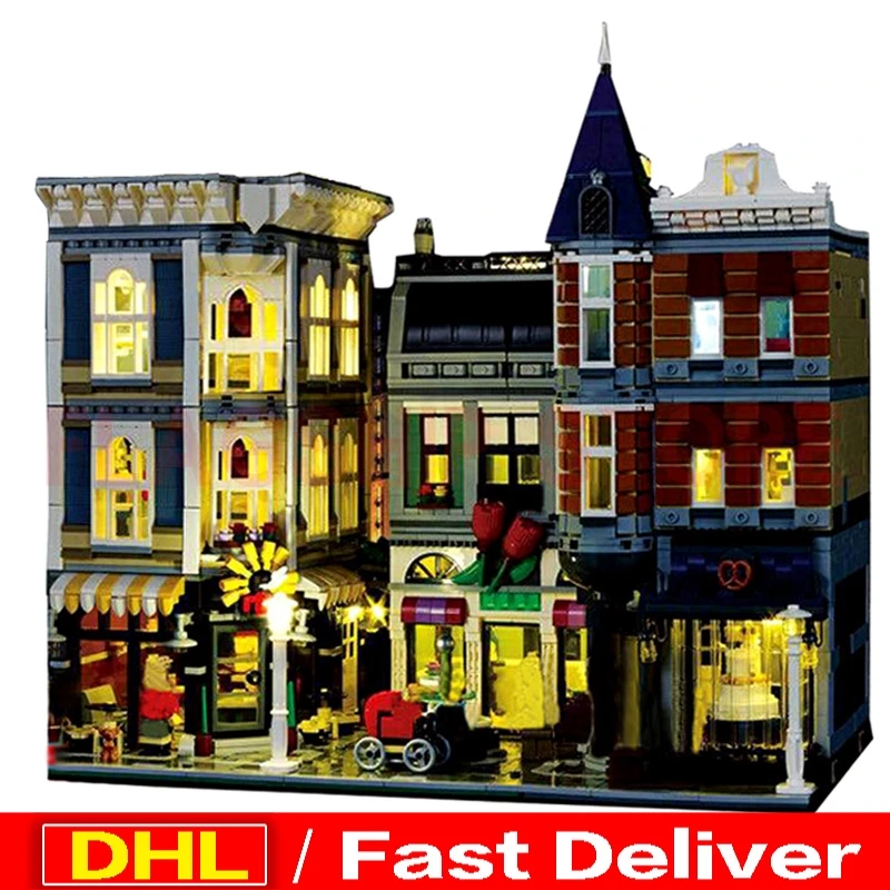 With light 15019B LP 15019 4002Pcs Assembly Square Creator City Series Model Building Kits Brick legoings Toys Clone 10255
With light 15019B LP 15019 4002Pcs Assembly Square Creator City Series Model Building Kits Brick legoings Toys Clone 10255