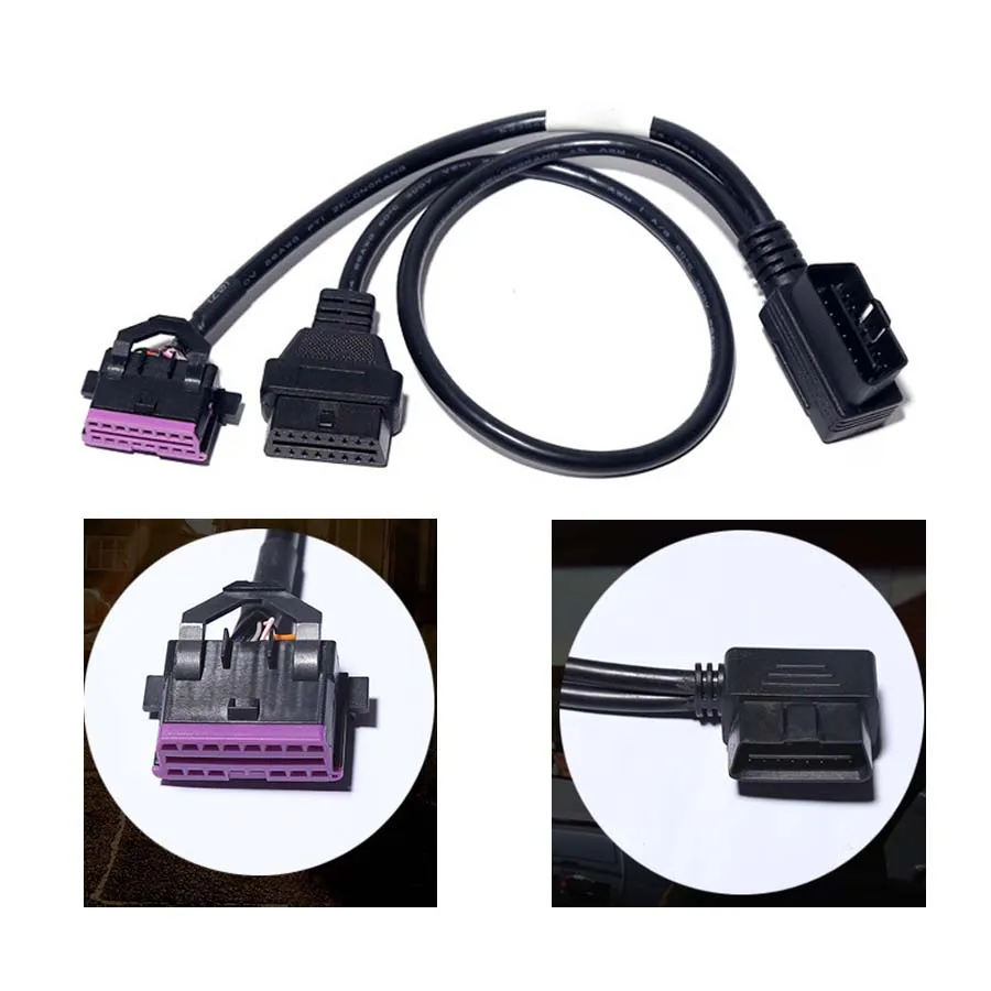New 2 in 1 VAG 16PIN OBD 2 Cable 2 Female To Male OBD2 16 Pin Line Full 16Pin Standard OBD2 interface Extension Cord for Auto
New 2 in 1 VAG 16PIN OBD 2 Cable 2 Female To Male OBD2 16 Pin Line Full 16Pin Standard OBD2 interface Extension Cord for Auto
