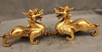 WBY+++ free shipping 10" Chinese Fengshui Folk Brass Dragon Pi Xiu Beast Unicorn Kylin Statue Pair
WBY+++ free shipping 10" Chinese Fengshui Folk Brass Dragon Pi Xiu Beast Unicorn Kylin Statue Pair