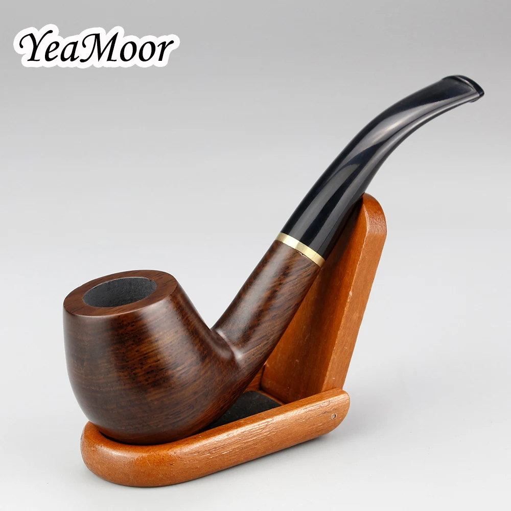 Traditional Bent Wooden Pipe Metel Ring Insert Smoking Tobacco Pipe 9mm Filter Smoking Pipe with Wood Holder Ebony Wood Pipe Set
Traditional Bent Wooden Pipe Metel Ring Insert Smoking Tobacco Pipe 9mm Filter Smoking Pipe with Wood Holder Ebony Wood Pipe Set