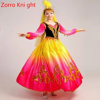 

2020 Xinjiang Costume Chinese Minority Costume Dancing Dress Square Dance Costume Women Clothes Robes Feminino Dress