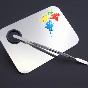Stainless Steel Makeup Mixer Nail Art Polish Mixing Plate Foundation Eyeshadow Mixing Palette with Spatula Rod Tool
Stainless Steel Makeup Mixer Nail Art Polish Mixing Plate Foundation Eyeshadow Mixing Palette with Spatula Rod Tool