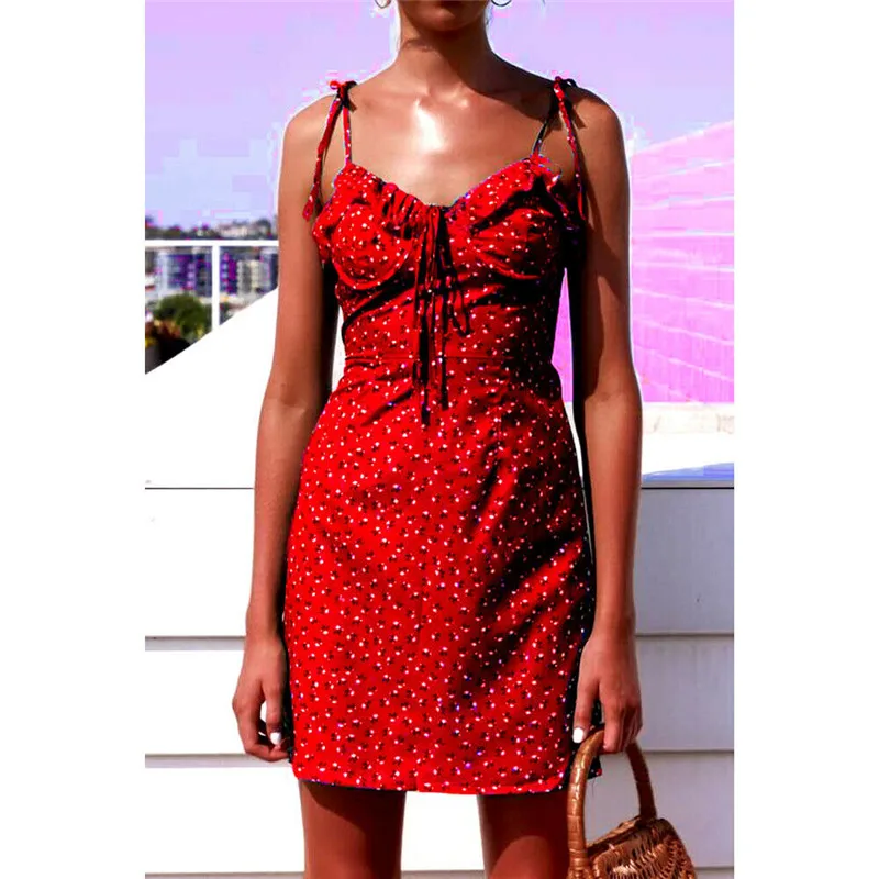 2019 Women's Floral Mini Dress Sleeveless Fashion New Bandage Dots Sexy Elegant Ladies Party Boho Beach Dresses Summer Sundress
2019 Women's Floral Mini Dress Sleeveless Fashion New Bandage Dots Sexy Elegant Ladies Party Boho Beach Dresses Summer Sundress