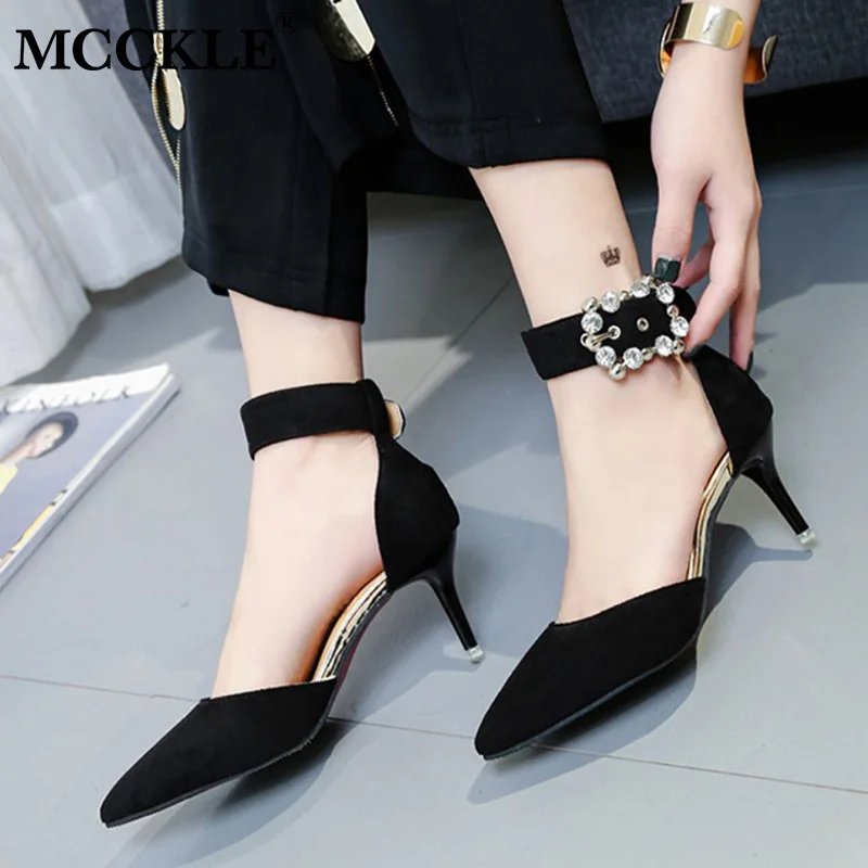 MCCKLE Women Sandals Ankle Strap Ladies Crystal Buckle Pointed Toe Two Piece Thin High Heels Female Elegant Dress Party Shoes
MCCKLE Women Sandals Ankle Strap Ladies Crystal Buckle Pointed Toe Two Piece Thin High Heels Female Elegant Dress Party Shoes