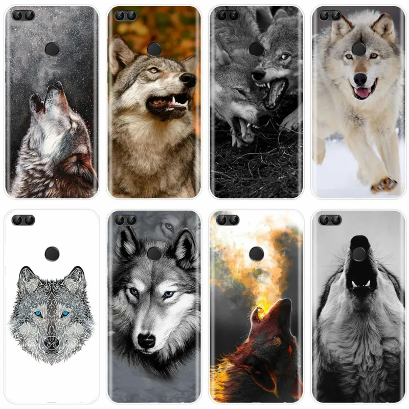 Fierce Snow Wolf Cover Soft Silicone TPU Phone Case For Huawei P9 P10 P20 PLUS P30 PRO P8 lite P smart | Мобильные телефоны и