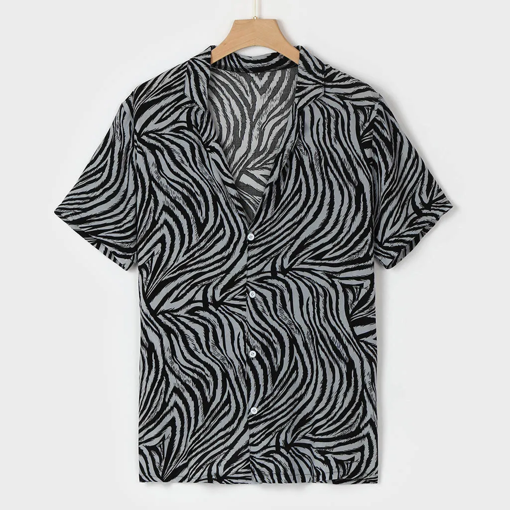 Summer Men's Shirt Tops Casual Lapel Zebra print Turn Down Collar Short Sleeve Summer Hawaiian Shirts Mens Tops Blouse
Summer Men's Shirt Tops Casual Lapel Zebra print Turn Down Collar Short Sleeve Summer Hawaiian Shirts Mens Tops Blouse