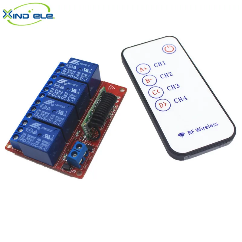 XIND ELE 4 Way 433mhz 5V DC Remote Control Switch Self-lock Relay Module Kit For Light and Door #RF05-4FM-433+PM5#
XIND ELE 4 Way 433mhz 5V DC Remote Control Switch Self-lock Relay Module Kit For Light and Door #RF05-4FM-433+PM5#