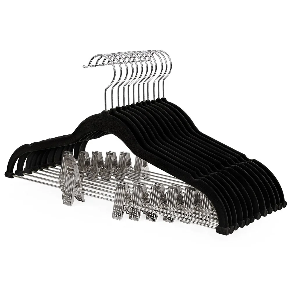 Pant Hangers Velvet - No Slip Strong Enough and Space Saving with Metal Chromed Clips/Grooves/Hook for Coat/Pants/Jacket
Pant Hangers Velvet - No Slip Strong Enough and Space Saving with Metal Chromed Clips/Grooves/Hook for Coat/Pants/Jacket