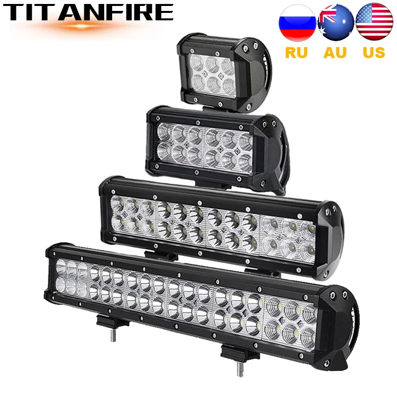 

DS 4 7 12 18inch 18W 36W 72W 108W Off Road LED Work Light LED Bar for Motorcycle Tractor Boat 4WD 4x4 Truck SUV ATV 12V 24V