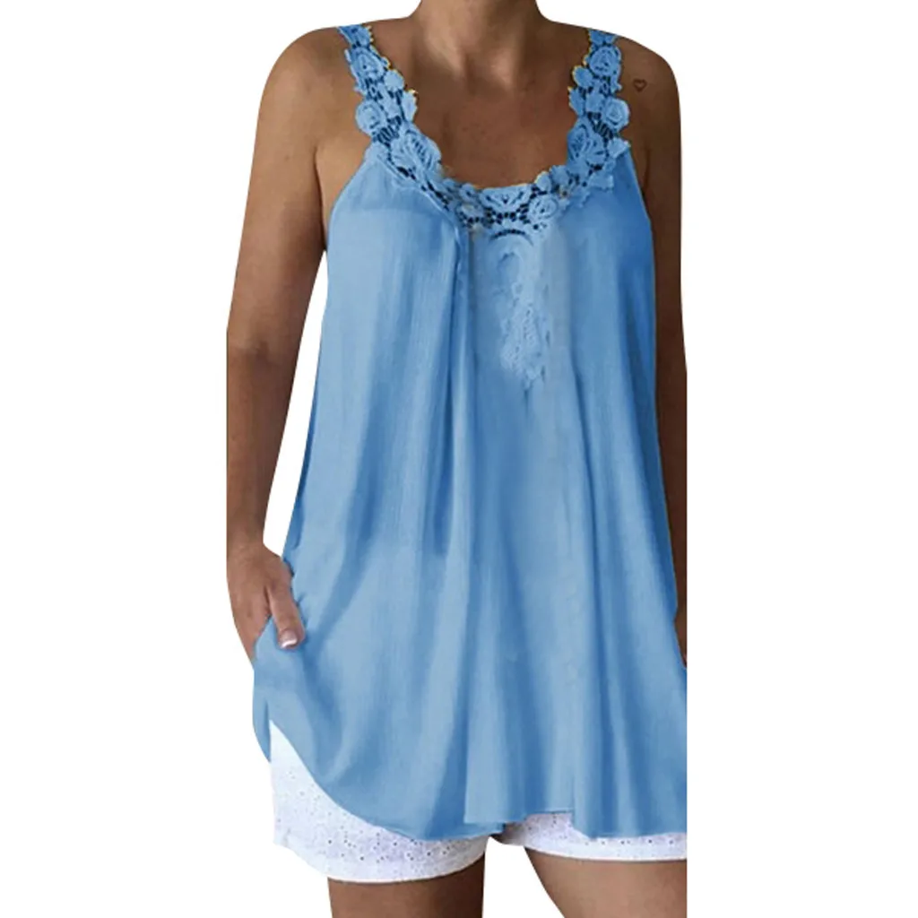 Tunic Boho Clothing Women Sleeveless Casual Backless Sling Lace Splice Loose Soild Top Vest Blouse blusas mujer de moda 2019
Tunic Boho Clothing Women Sleeveless Casual Backless Sling Lace Splice Loose Soild Top Vest Blouse blusas mujer de moda 2019