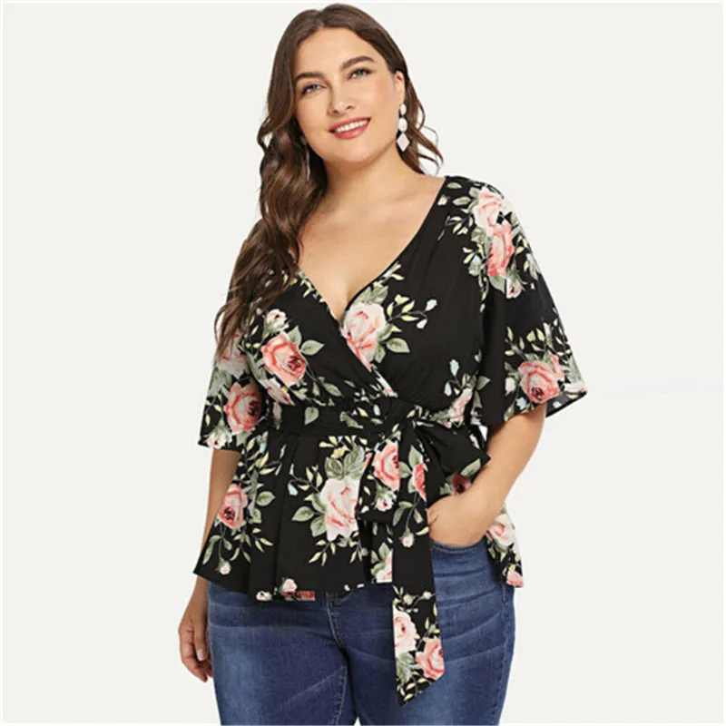 2019 Summer Womens Casual Tops Blouse Half Sleeve V Neck Floral Ladies Shirts Womens Tops And Blouses Fashion New Women Clothes
2019 Summer Womens Casual Tops Blouse Half Sleeve V Neck Floral Ladies Shirts Womens Tops And Blouses Fashion New Women Clothes