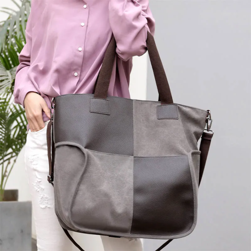 KVKY Large Capacity Women's Canvas Handbag Casual Canvas Leather Shoulder Bags Vintage Messenger Bags Female Tote Bags
KVKY Large Capacity Women's Canvas Handbag Casual Canvas Leather Shoulder Bags Vintage Messenger Bags Female Tote Bags