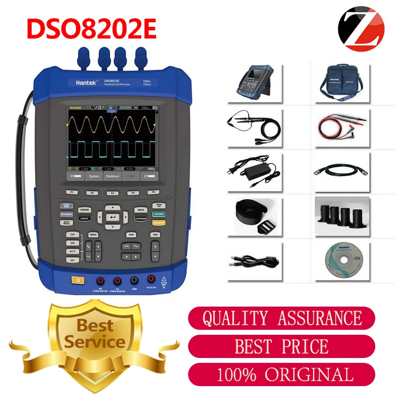 Hantek DSO8202E 5.6 inch Digital Automotive Oscilloscope PASS/FAIL Check function Portable Multimeter X-Y mode
Hantek DSO8202E 5.6 inch Digital Automotive Oscilloscope PASS/FAIL Check function Portable Multimeter X-Y mode