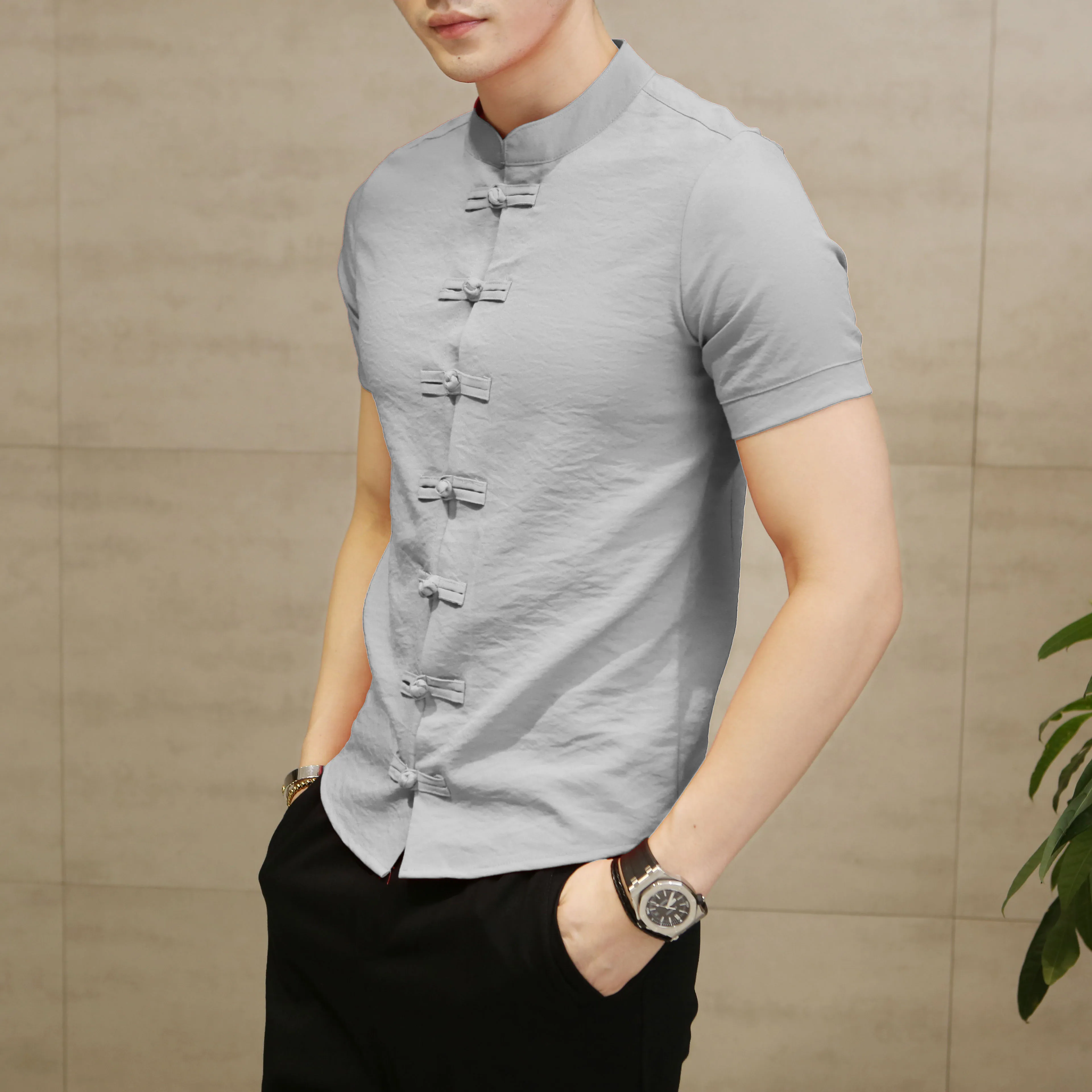 Camisa de hombre de estilo chino 2019 nueva camisa Casual de moda de