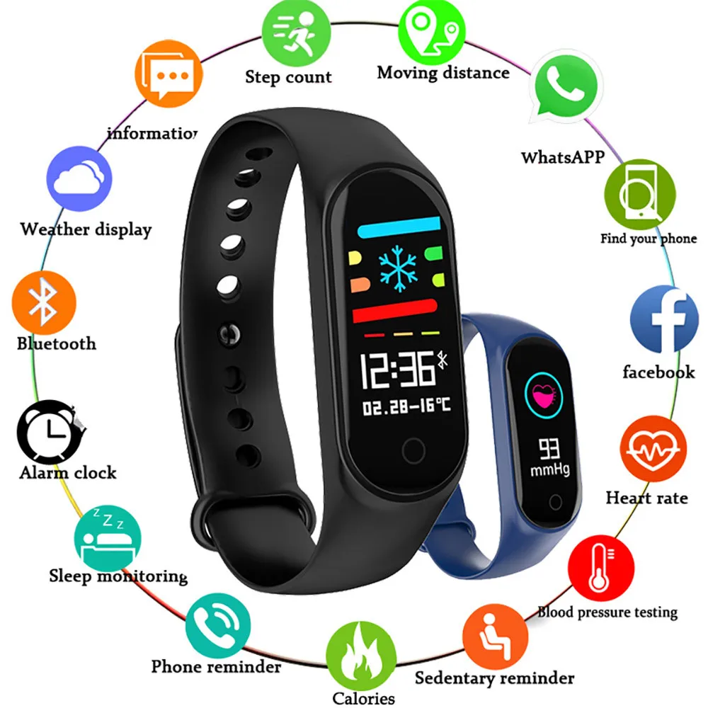 M4 Smart Watch Bracelet Band Fitness Tracker Color Screen Waterproof Sport Wristband M3 Bracelet Bluetooth For iPhone Xiaomi
M4 Smart Watch Bracelet Band Fitness Tracker Color Screen Waterproof Sport Wristband M3 Bracelet Bluetooth For iPhone Xiaomi