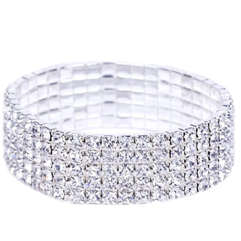 Elastic Stretchy 5 Row Rhinestone Crystal Bracelet Bangle Bridal women Pulsera de cristal pulsera #5/22
Elastic Stretchy 5 Row Rhinestone Crystal Bracelet Bangle Bridal women Pulsera de cristal pulsera #5/22