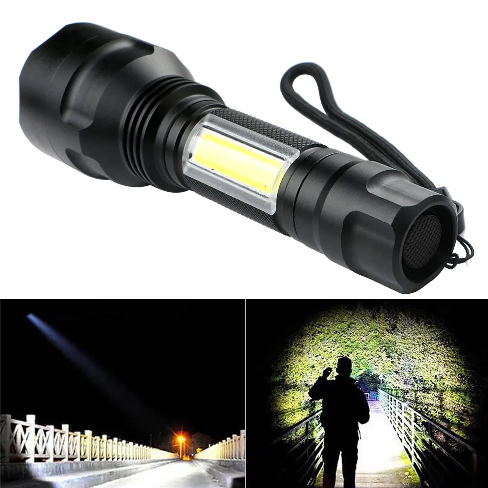 T6+COB Portable Ultra Bright Mini Waterproof LED Flashlight LED Torch 18650 Battery Tactical Emergency work Lighting lantern
T6+COB Portable Ultra Bright Mini Waterproof LED Flashlight LED Torch 18650 Battery Tactical Emergency work Lighting lantern