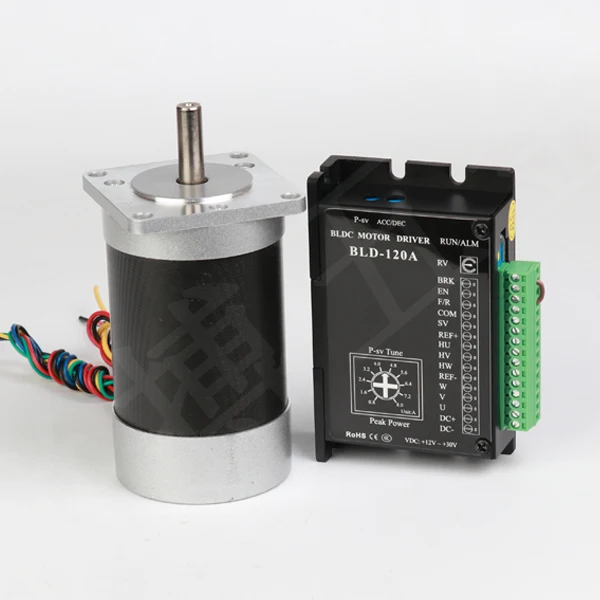 57BL03 DC brushless motor set with BLD-120W driver with potentiometer speed can be reversed
57BL03 DC brushless motor set with BLD-120W driver with potentiometer speed can be reversed