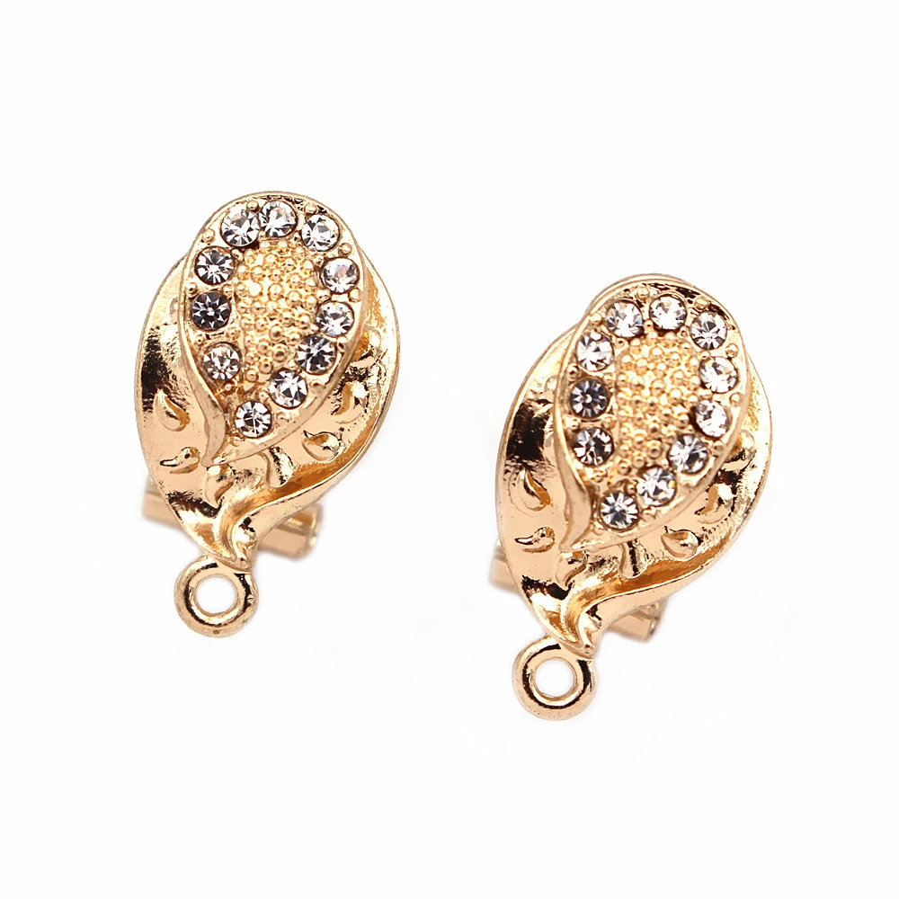 Earrings Post w/ Loop Paved CZ Rhinestone Filigree Drop Base DIY Dubai Gold Color Clip Stud Dangle Earrings Jewelry Findings
Earrings Post w/ Loop Paved CZ Rhinestone Filigree Drop Base DIY Dubai Gold Color Clip Stud Dangle Earrings Jewelry Findings