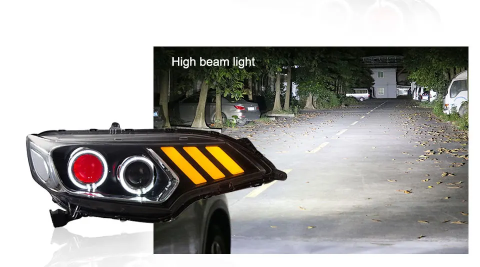 For Honda Fit JAZZ 2014-2017 LED Car Headlight Assembly LED Demon Eyes DRL Turn Signal Lights Projector Lens (9)