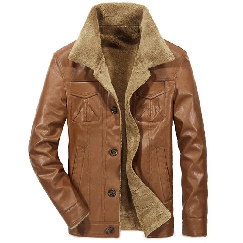 High Quality Men Leather Jacket Winter Fleece PU Leather Coats Men Outwear Plus Thick Warm Motorcycle Biker Jackets 4XL Clothes
High Quality Men Leather Jacket Winter Fleece PU Leather Coats Men Outwear Plus Thick Warm Motorcycle Biker Jackets 4XL Clothes