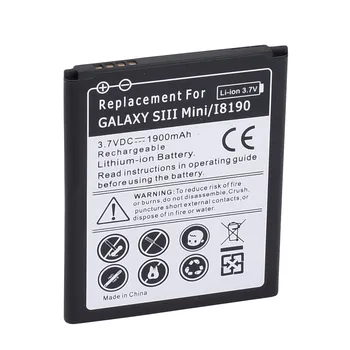 

New 3.7V 1900mAh Replacement Commercial Phone Battery For Samsung Galaxy S3 Mini i8190 i8160 Backup Rechargeable Phone Bateria